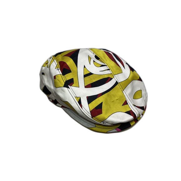 100% Authentic Emilio Pucci Red/Yellow/Black/White  Beret Hat - Picture 2 of 10